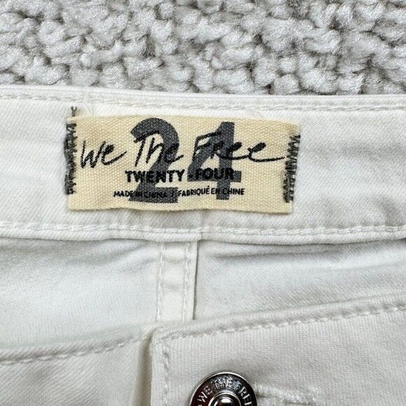 Free People We The Free Just Float Wide Leg Jean White Raw Hem 24x30 - Picture 6 of 14